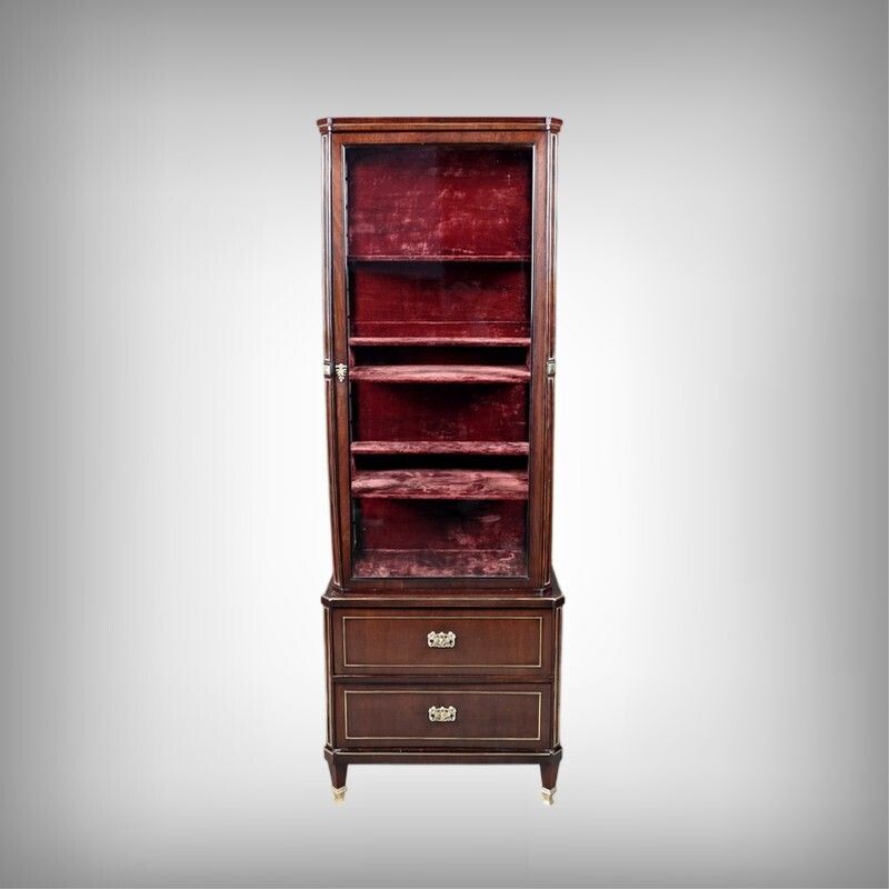 Small Mahogany Display Cabinet, Louis XVI Style – Late 19th Century photo furniture