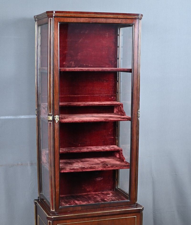 Small Mahogany Display Cabinet, Louis XVI Style – Late 19th Century photo vintage