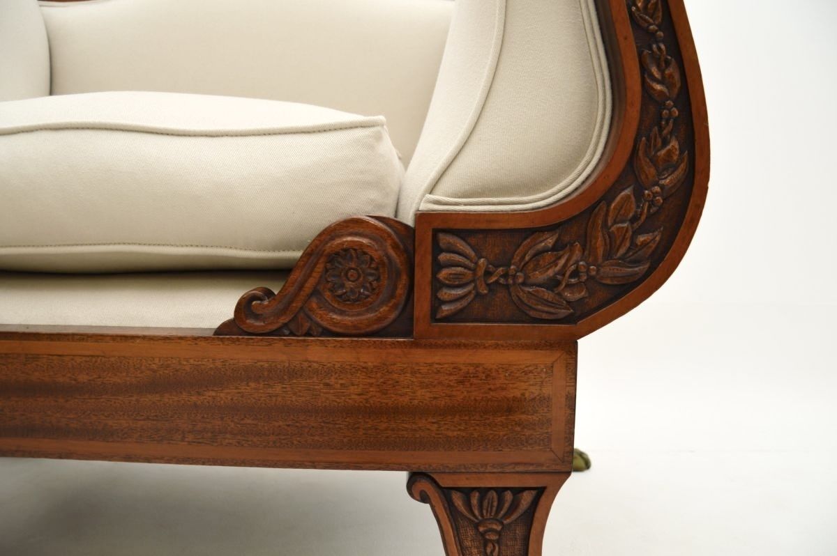 Pair Of Large Antique Regency Style Mahogany Armchairs photo vintage
