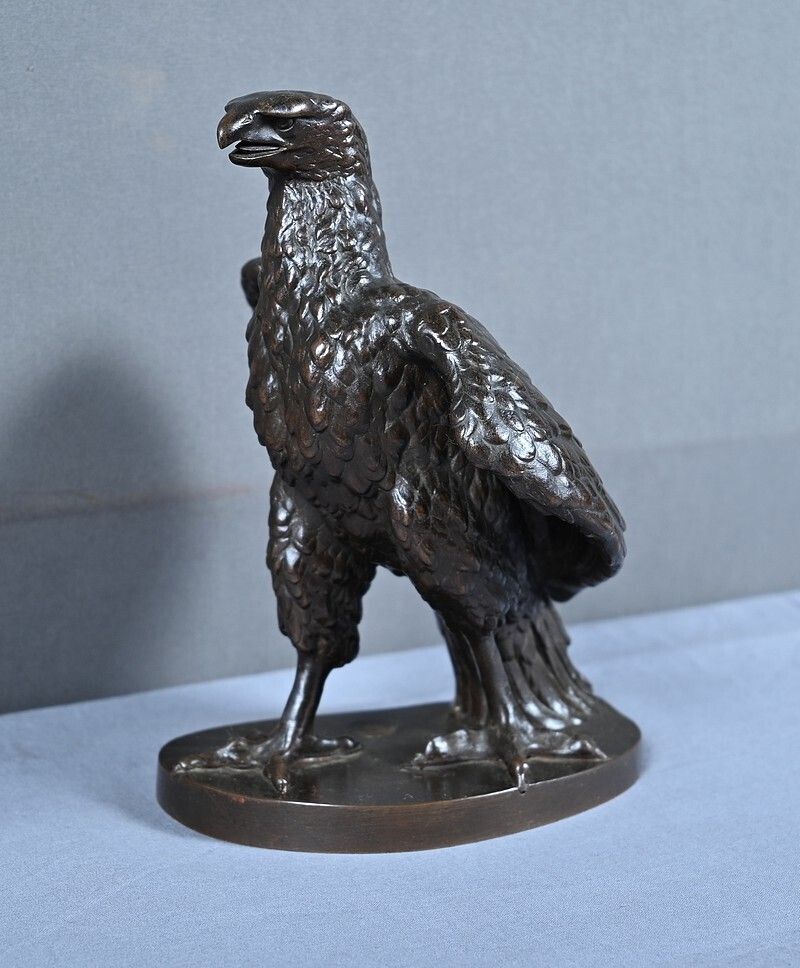 Bronze Sculpture "The Watchful Eagle" After T. Gechter – Late 19th Century photo vinterior