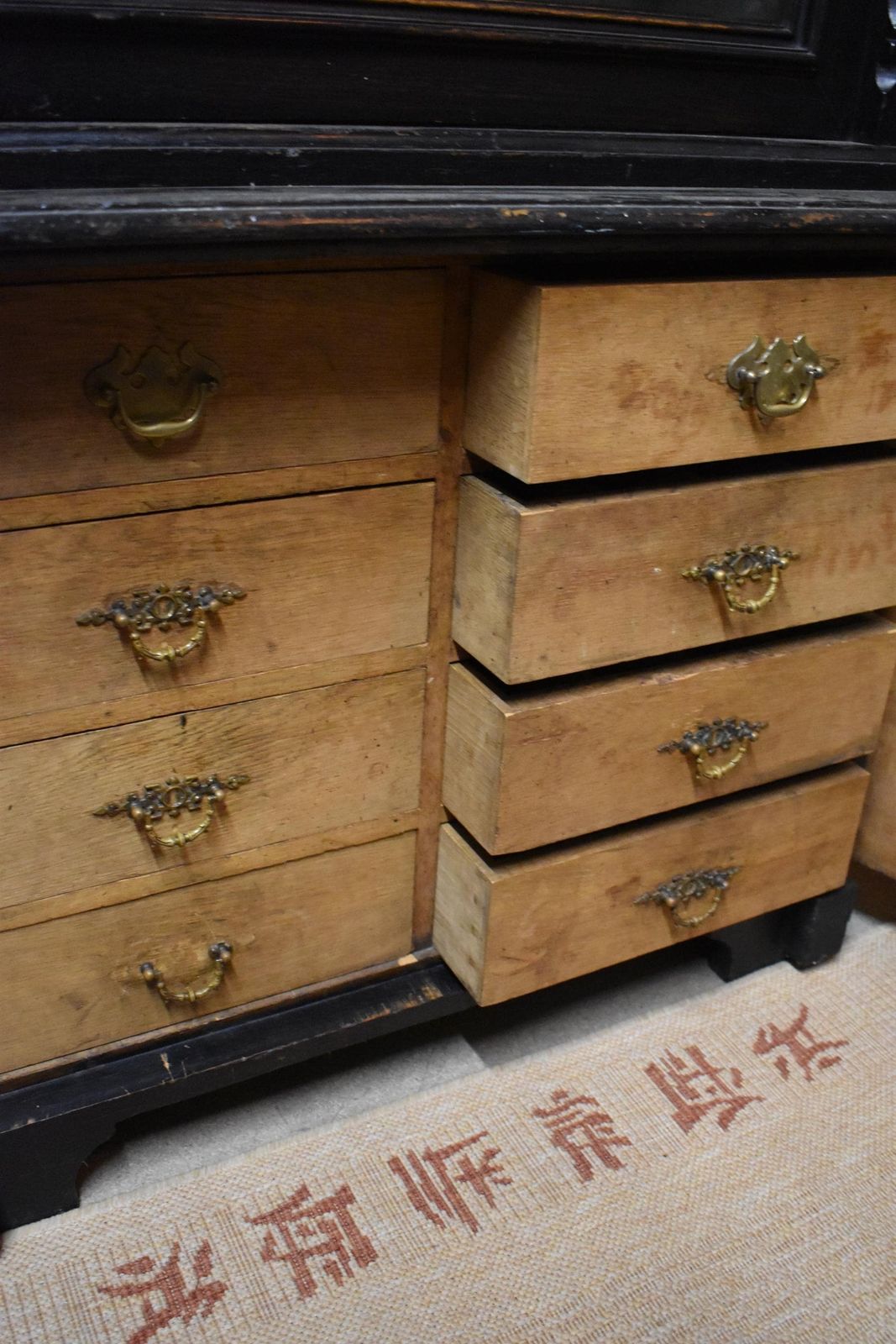 19th Century Antique Ebonised Oak Glazed Gun Cabinet   Display Bookcase photo vinterior