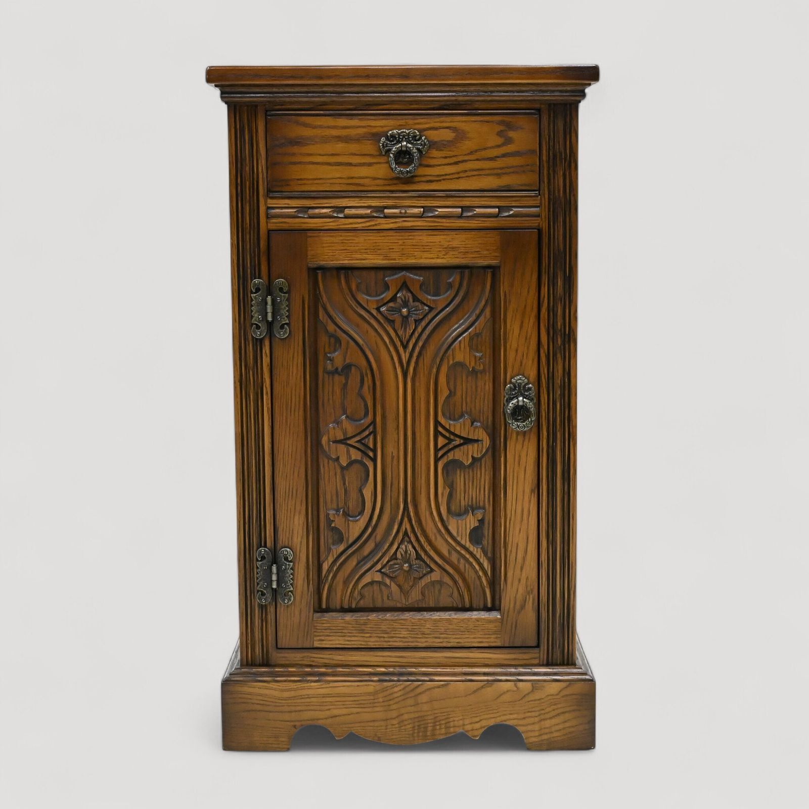 Old Charm Pedestal Cabinet Drawer Light Oak Free Delivery photo vintage