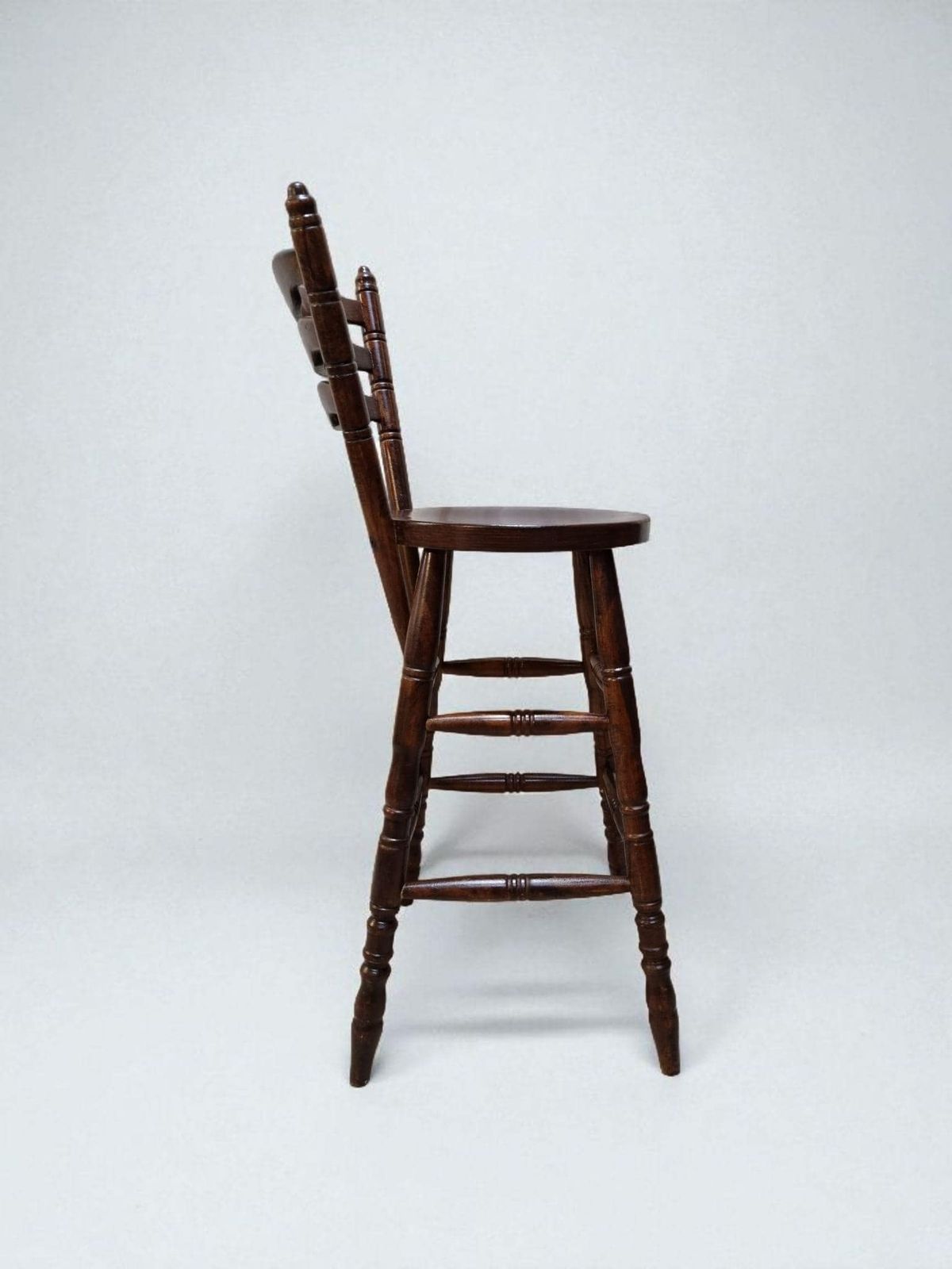 Vintage High Bar Stool / C. 1960 / Solid Wood / Lovely Patina photo buy