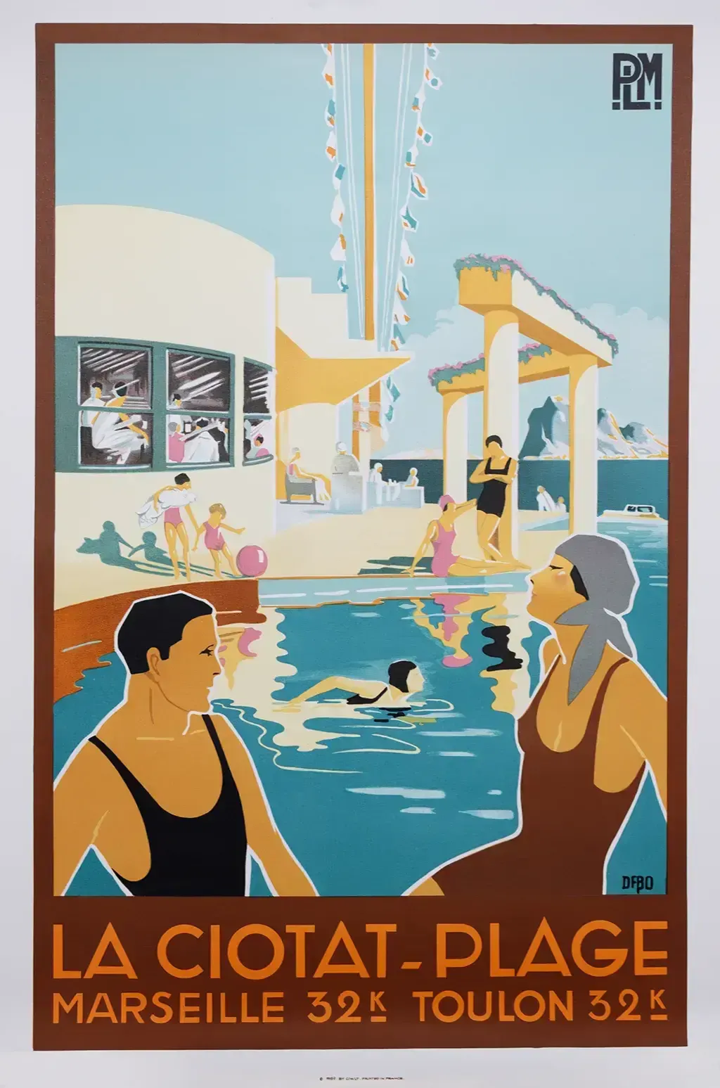 Lithographic Poster "La Ciotat Plage" By Dabo   French Art Deco