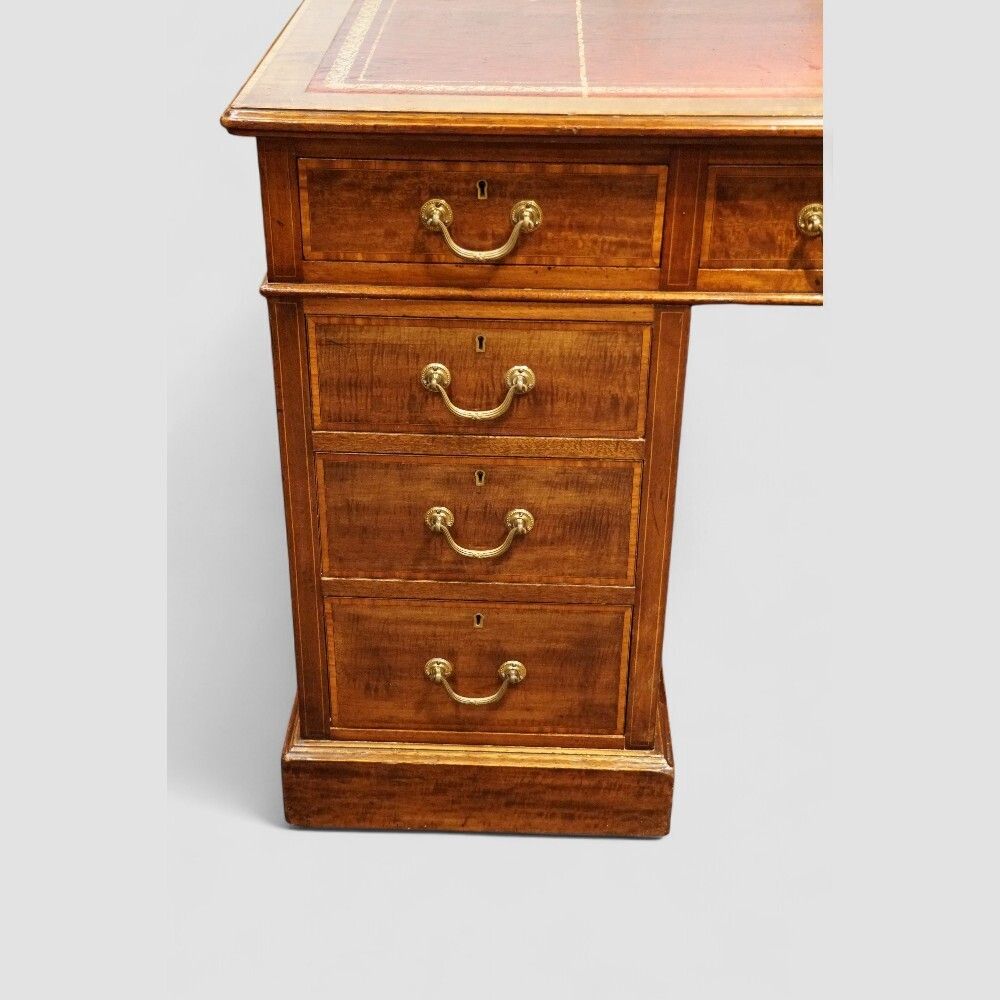 photo furniture Edwardian Inlaid Mahogany Pedestal Desk