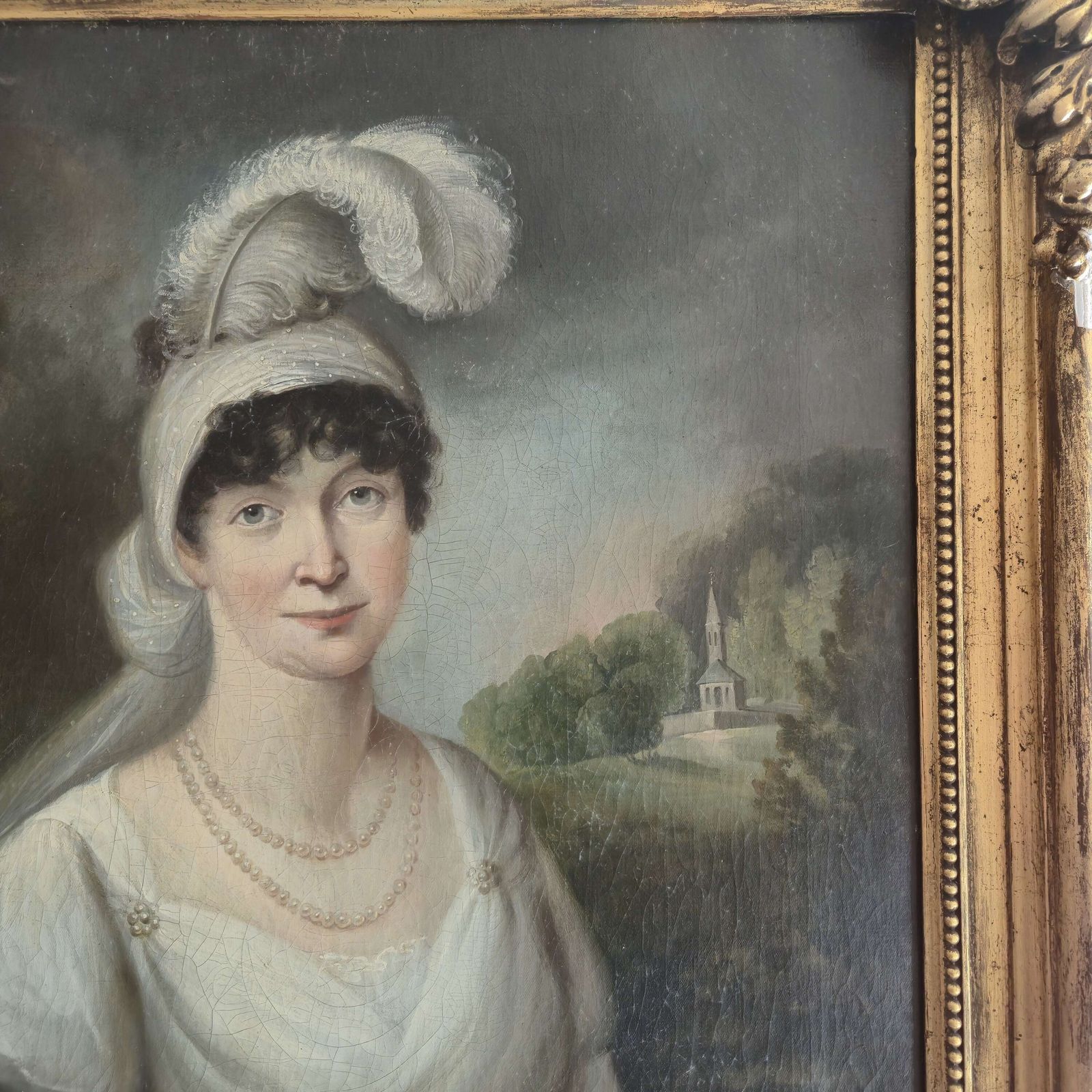 18th Century Oil Painting Of A Lady In Gilt Frame   Georgian Portrait photo Art