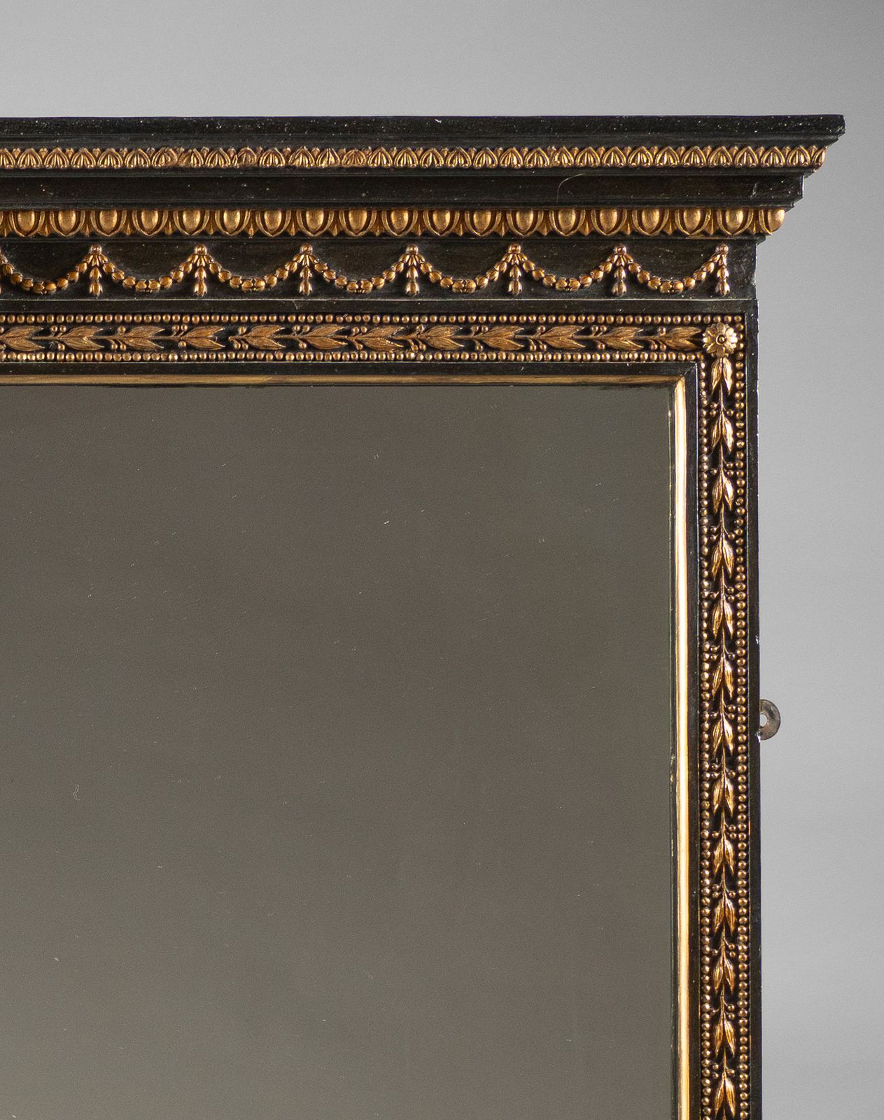 Large 19th Century Victorian English Ebonised And Gilt Overmantle Mirror photo for sale