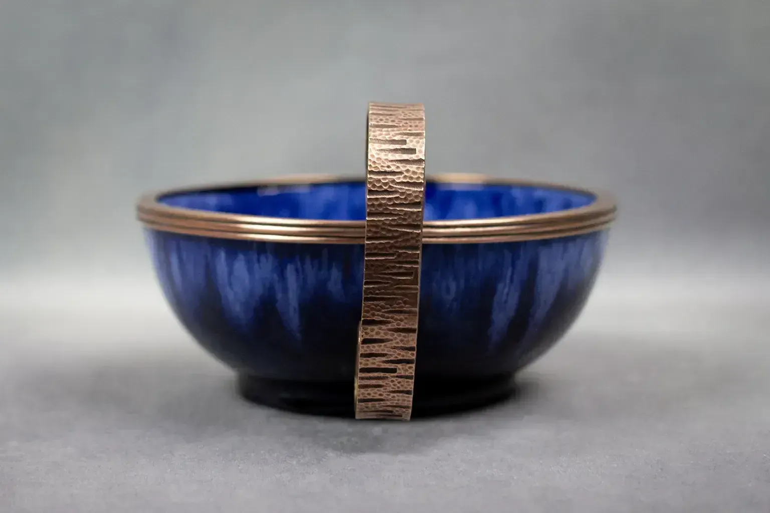 Art Nouveau “Marquise De Sévigné” Bowl By André Villien – Enameled Earthenware And Wrought Iron, Circa 1910 photo for sale