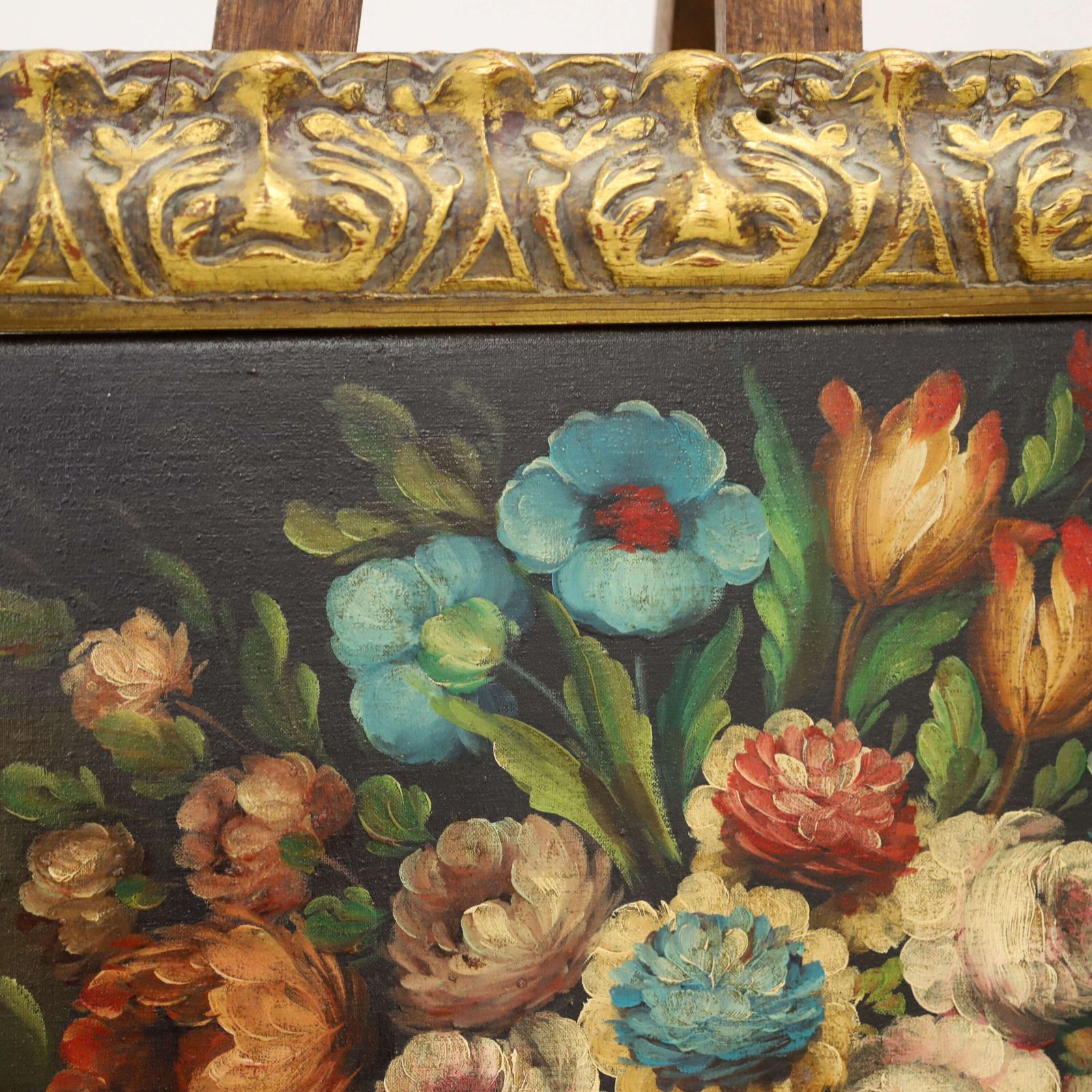 20th Century Italian Oil On Canvas Still Life Painting Of Flowers photo vinterior