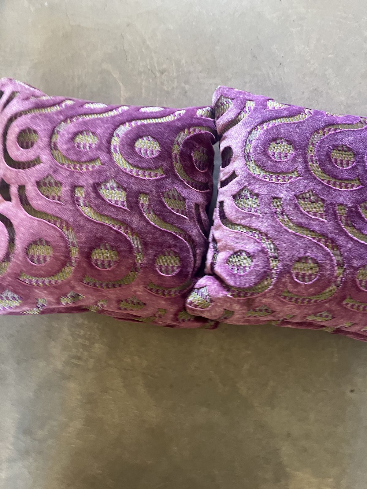Designers Guild Velvet Latticino Cushion Covers In Cycleman Colorway photo for sale