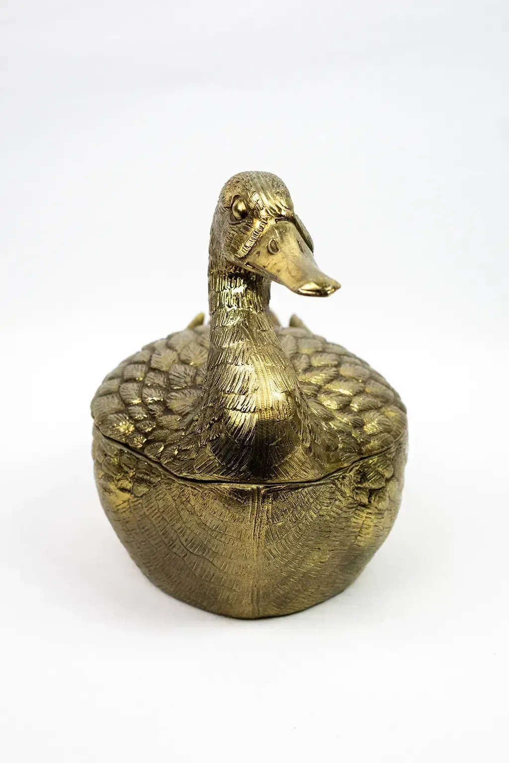 Home Decor Duck Shaped Ice Bucket In Gilt Metal – Mauro Manetti, Italy, Circa 1970   Hollywood Regency photo