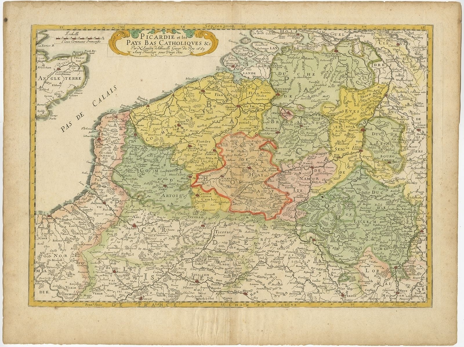 Antique Map Of Northwestern France And Surroundings By Sanson (1648)