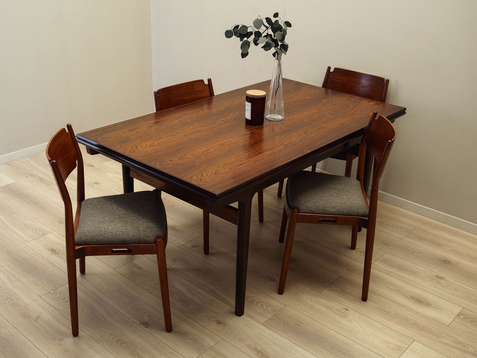 Vintage Tafel, Deens Design, Jaren 1960, Ontwerper: Henning Kjaernulf, Fabrikant: Vejle Stole & Møbelfabrik photo Meubels