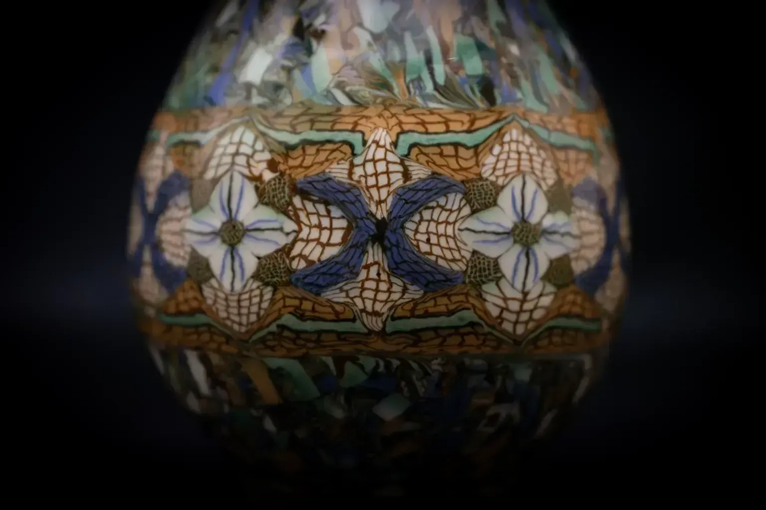 Vase Gerbino en céramique polychrome à terres mêlées, mid-century, Vallauris photo Décoration
