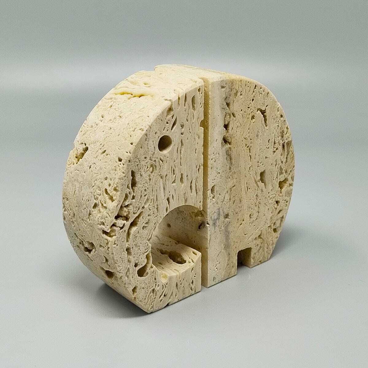 1970s Original Travertine Elephant Sculpture By Enzo Mari For F.Lli Mannelli photo 330.0