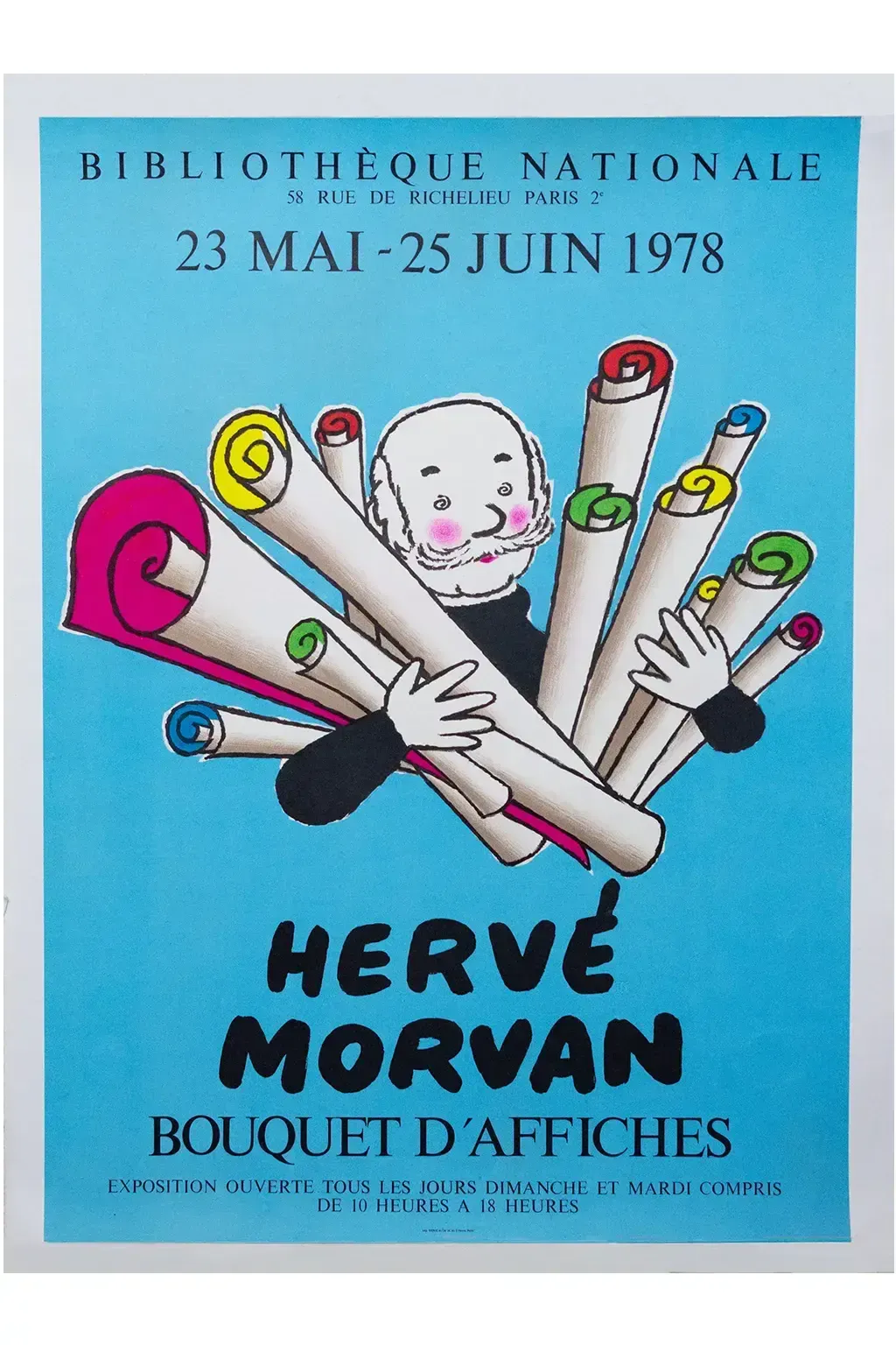 Linen Backed Poster By Hervé Morvan "Bouquet Of Posters" – 1978