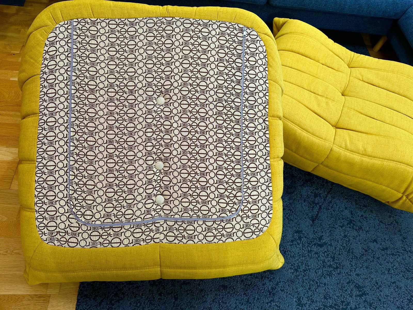 photo vinterior Ligne Roset Togo Fireside Chair + Footstool By Michel Ducaroy Immaculate