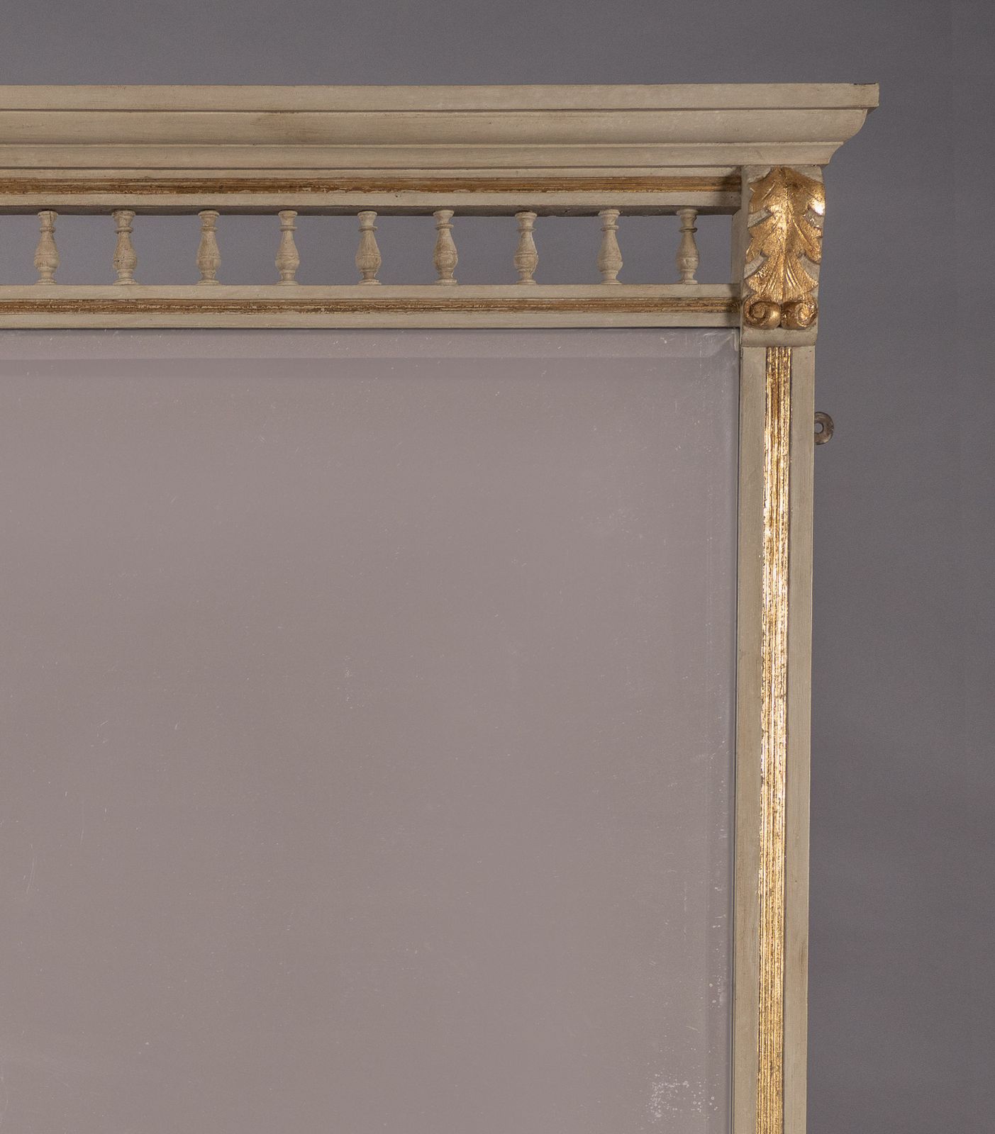 Large 19th Century Victorian English Painted And Parcel   Gilt Overmantle Mirror photo for sale