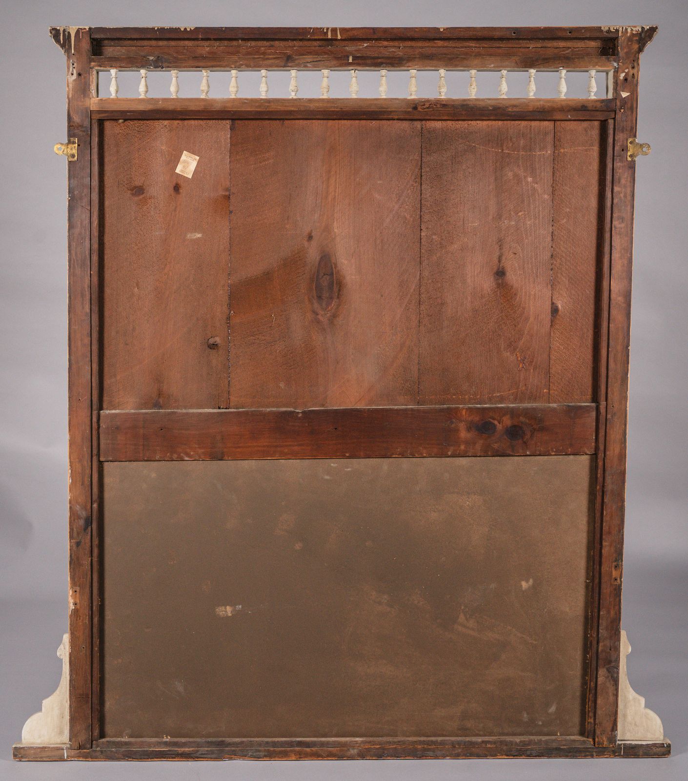 Large 19th Century Victorian English Painted And Parcel   Gilt Overmantle Mirror photo vinterior