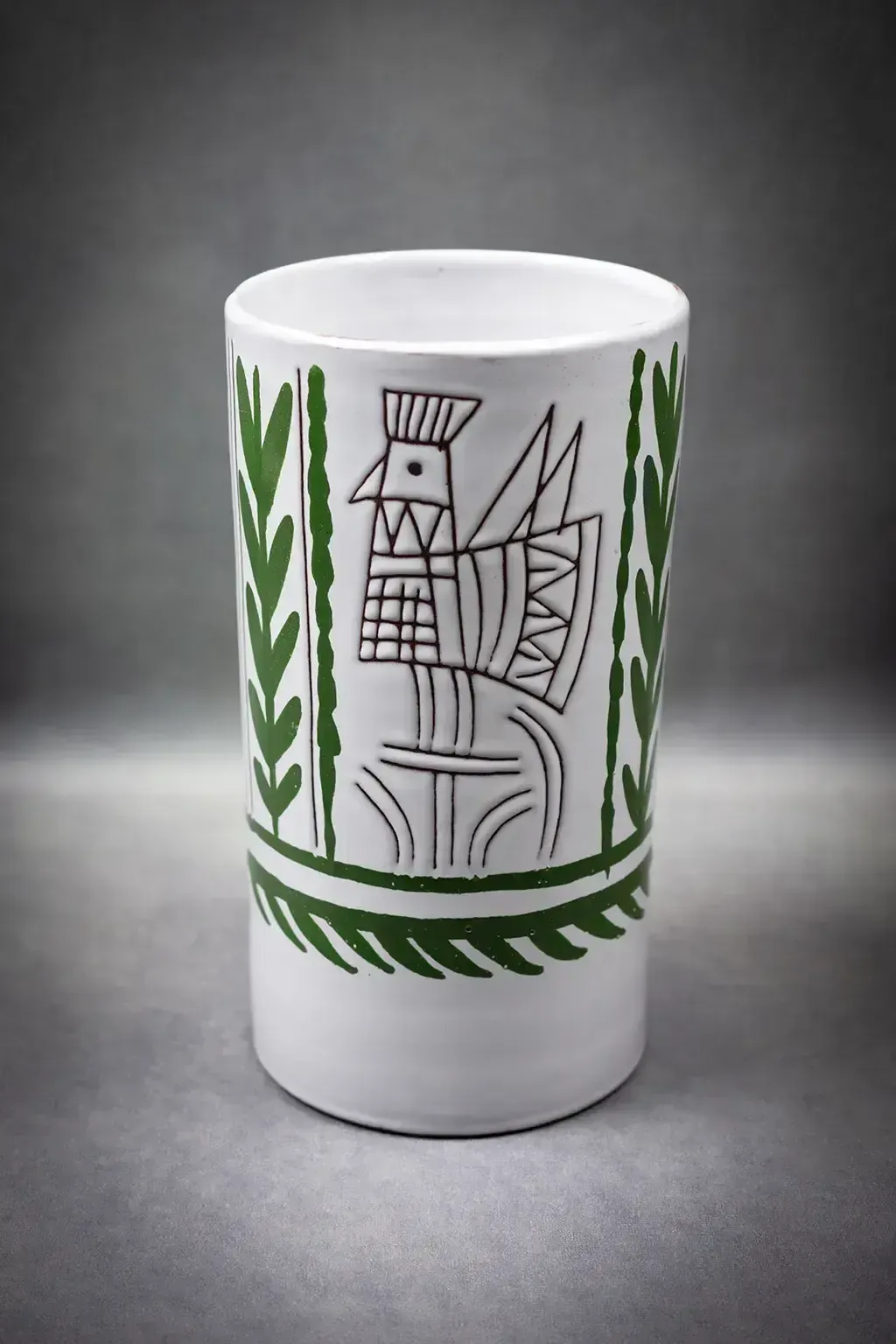 Vase cylindrique en faïence émaillée, par Michel Barbier photo furniture