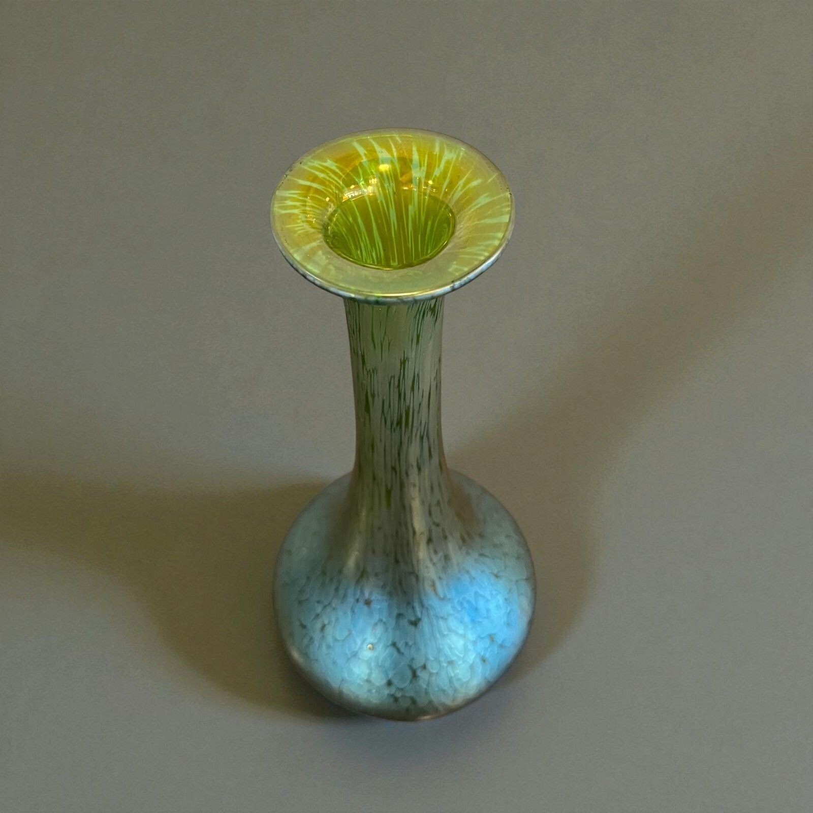 Iridescent Green Glass Vase By Loetz Circa 1900 photo furniture
