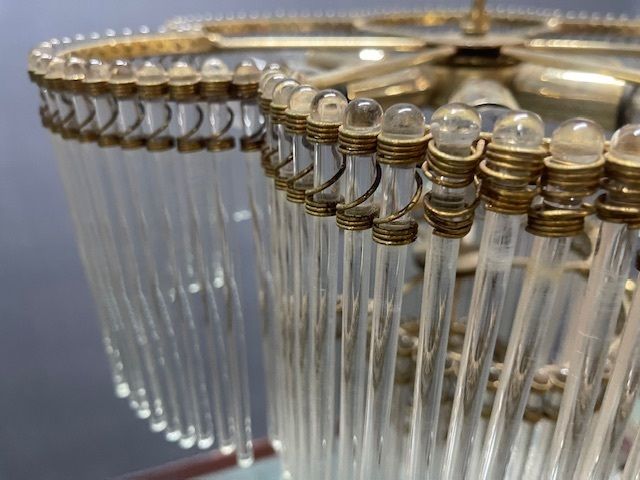 Murano Glass Rod Chandelier 1960’s photo for sale