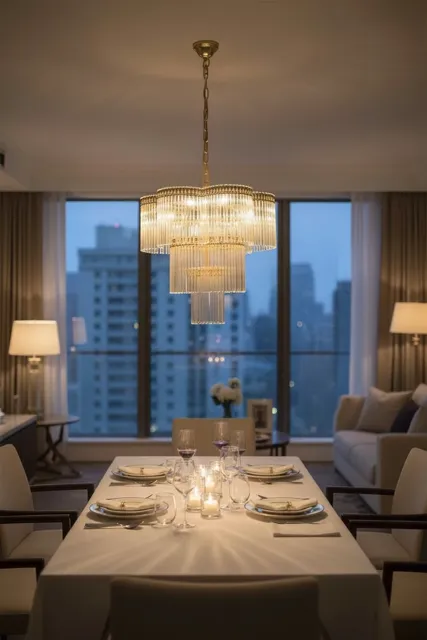 Murano Glass Rod Chandelier 1960’s photo Lighting