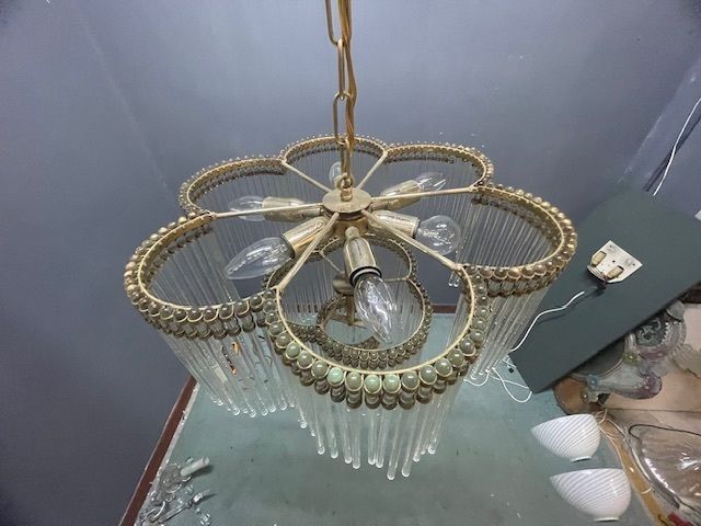 photo for sale Murano Glass Rod Chandelier 1960’s