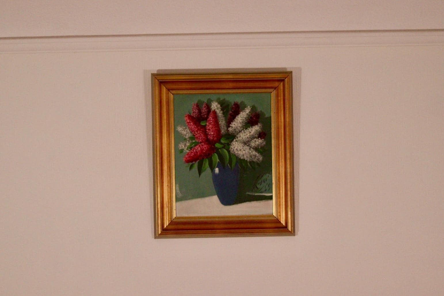 Original Swedish Oil On Panel – “Flower Still Life” – Indistinctly Signed, Vintage & Framed  38 × 30 Cm (15" × 11.8") photo 315.0