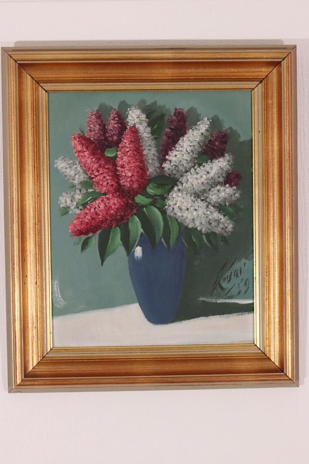 Art Original Swedish Oil On Panel – “Flower Still Life” – Indistinctly Signed, Vintage & Framed  38 × 30 Cm (15" × 11.8") photo