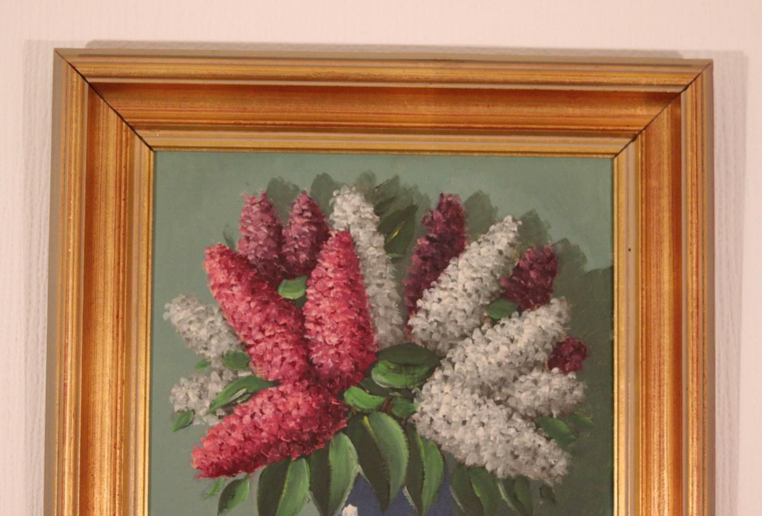 315.0 Original Swedish Oil On Panel – “Flower Still Life” – Indistinctly Signed, Vintage & Framed  38 × 30 Cm (15" × 11.8") photo