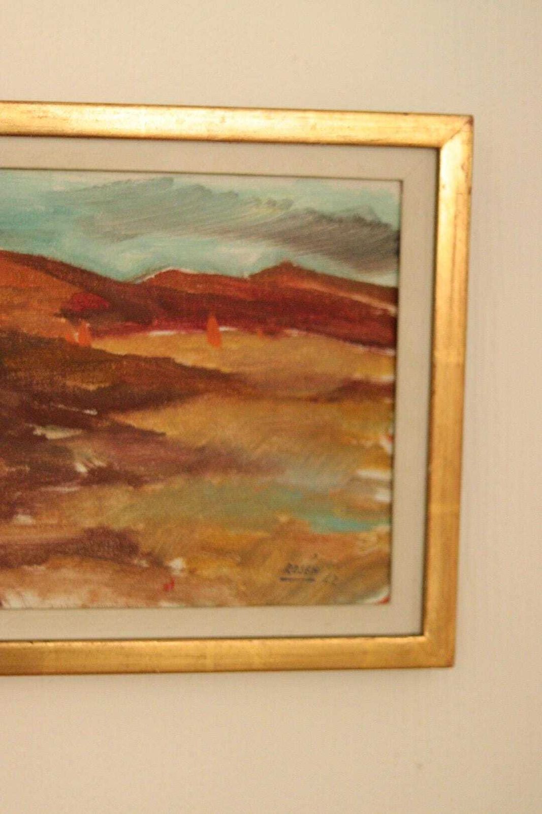 Original Mid Century Swedish Oil On Canvas – “Umeå” By Kjell Rosen – Vintage & Dated 1962, Framed  27 × 43 Cm (10.6" × 16.9") photo furniture