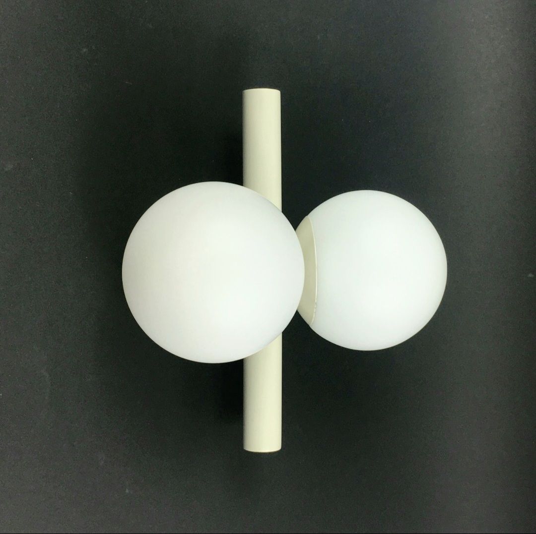 Mid Century Space Age Opaline Glass Wall Lamp From Kaiser Leuchten, Germany, 1960s photo for sale