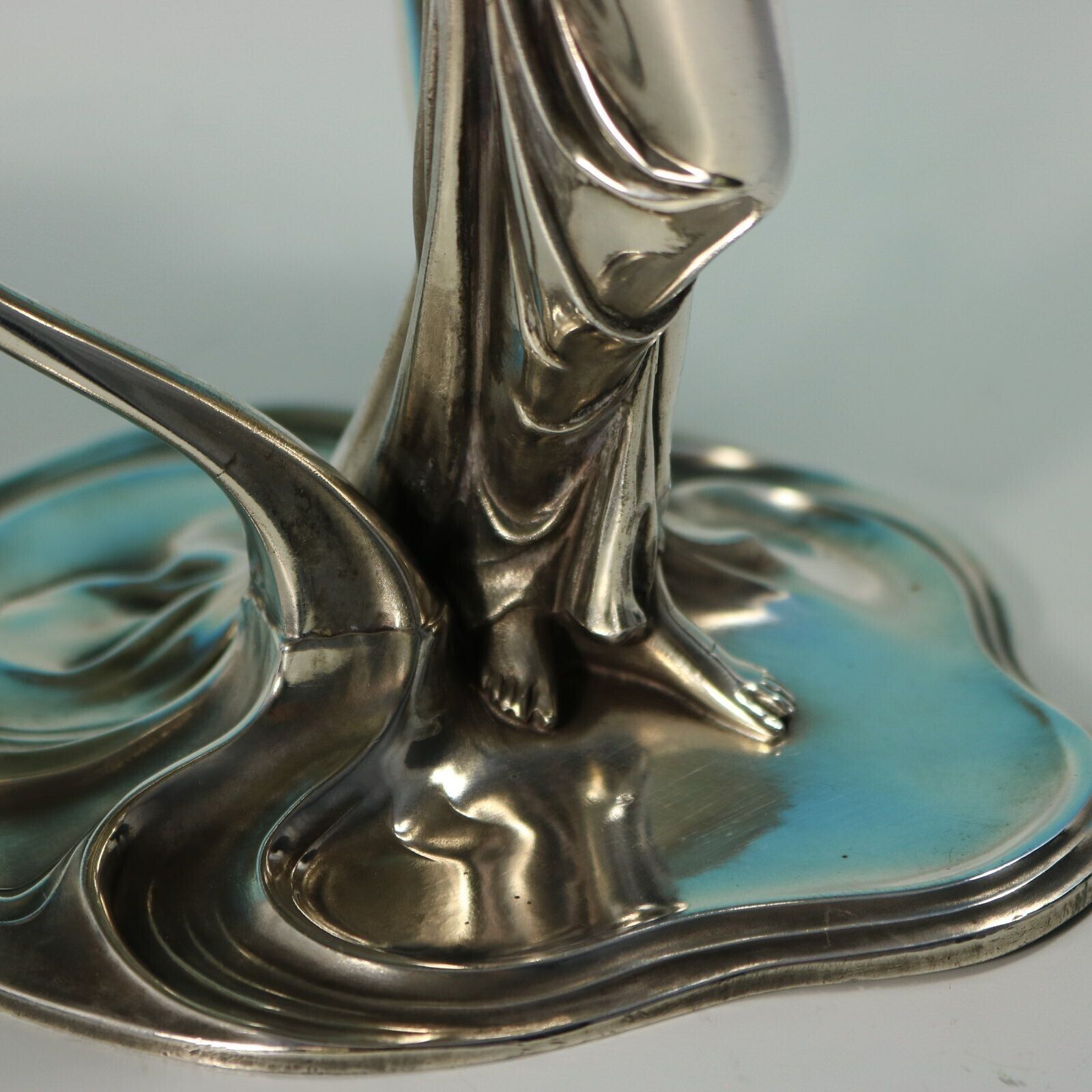 Art Nouveau Wmf Fairy With Dove, Lily Visiting Card Tray photo buy
