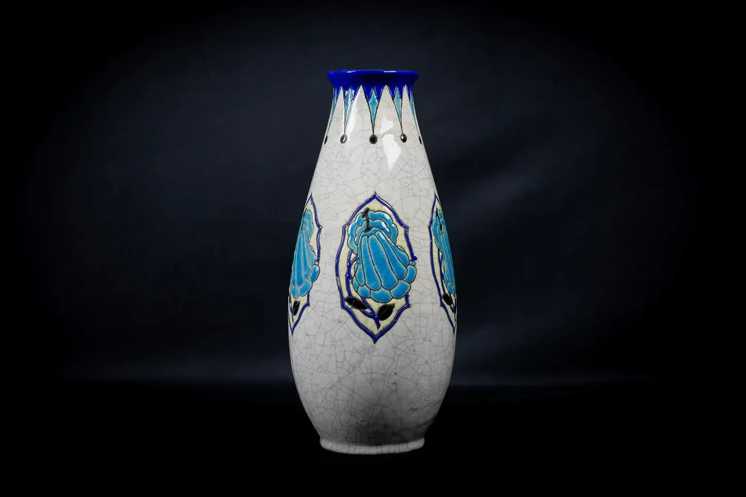 Crackle Glazed Earthenware Vase By Maurice Dufrêne, Keramis For La Maîtrise photo furniture
