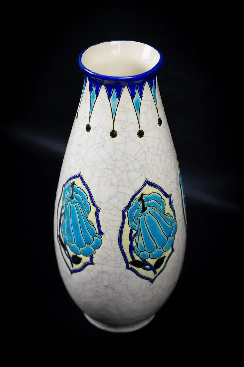Vase en faïence à glaçure craquelée, Keramis pour La Maîtrise, par Maurice Dufrêne photo buy