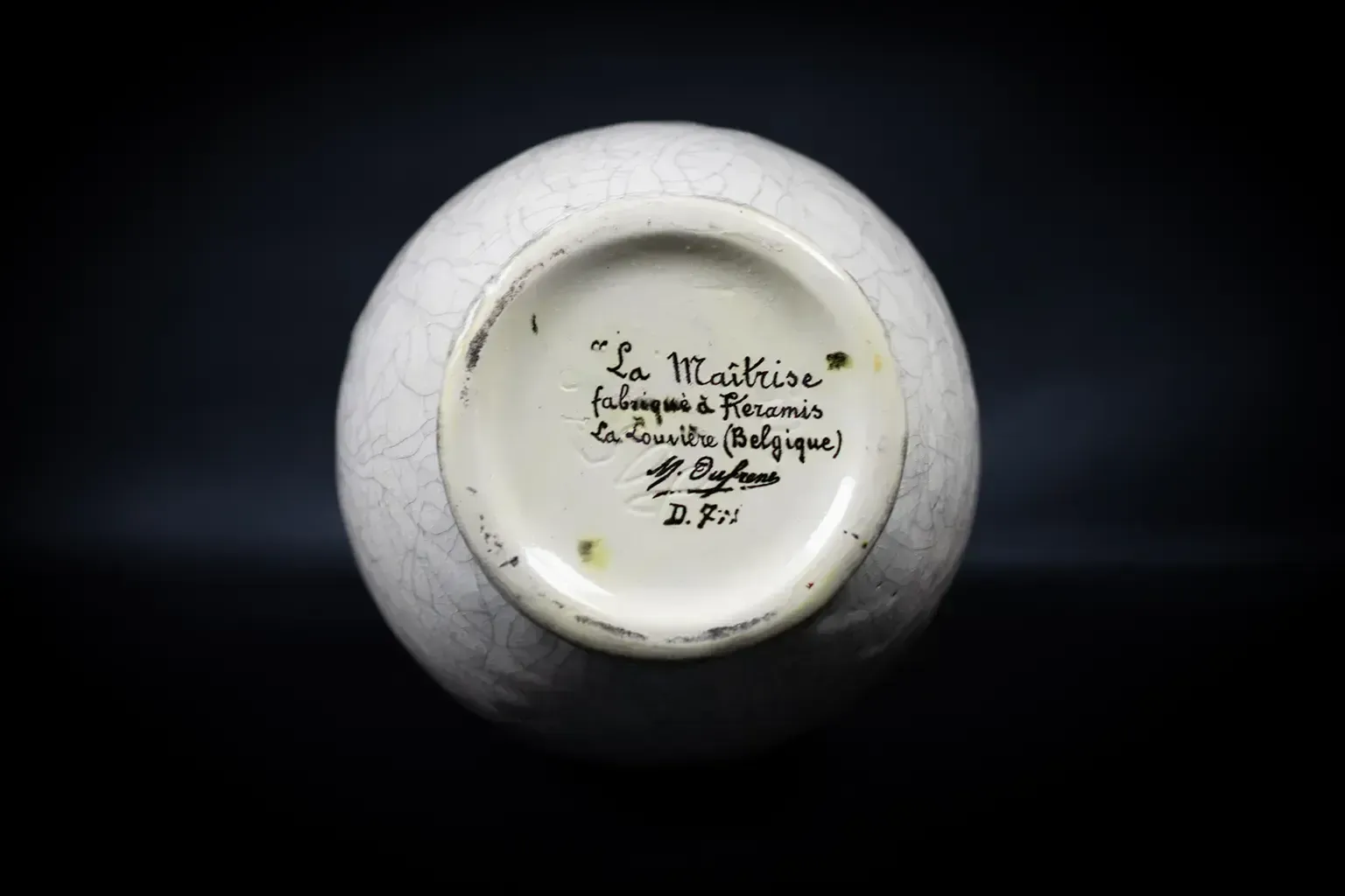 photo buy Vase en faïence à glaçure craquelée, Keramis pour La Maîtrise, par Maurice Dufrêne