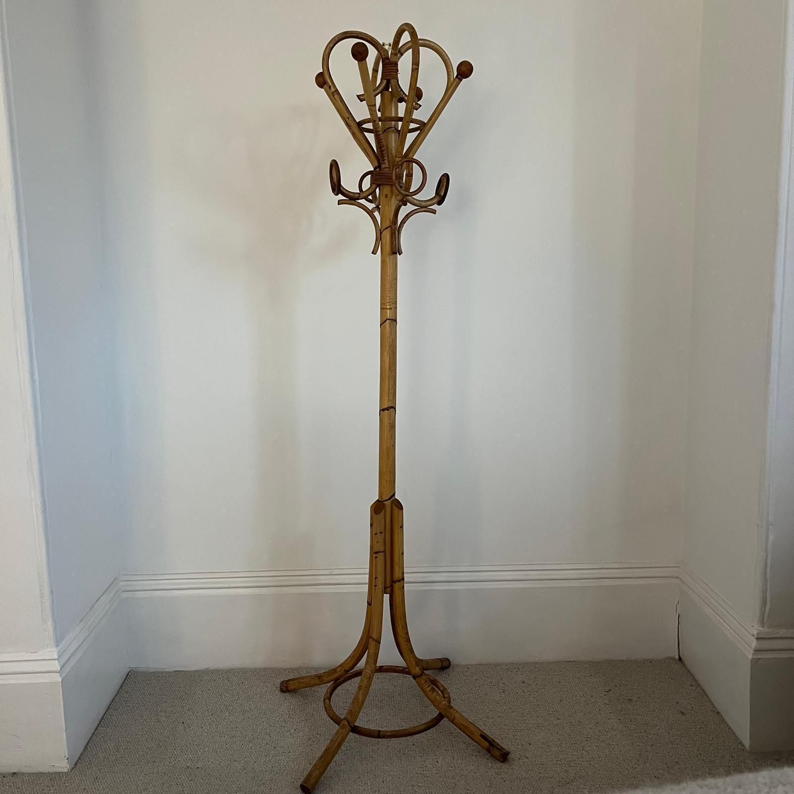 Vintage Bamboo Coat Stand In The Style Of Franco Albini photo furniture