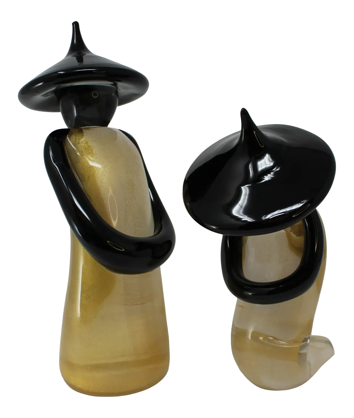 Chinese Murano Glass Sculptures   Set Of 2