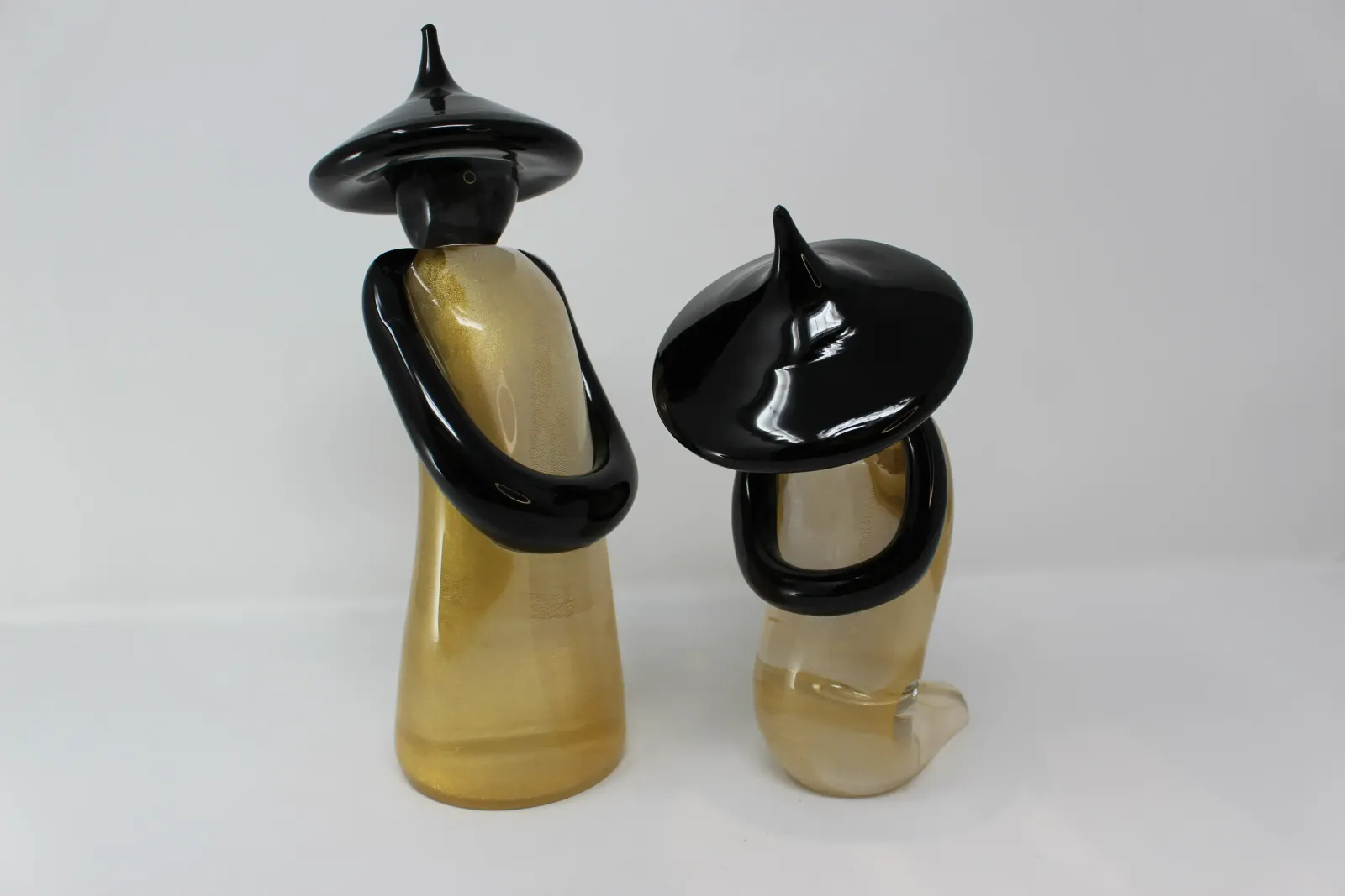 Chinese Murano Glass Sculptures   Set Of 2 photo 749.0