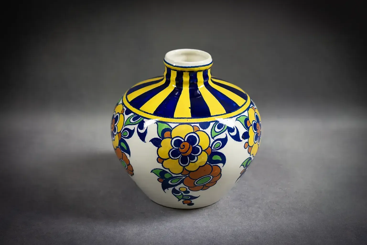Art Deco Bulbous Vase By Charles Catteau For Boch Frères Keramis (D.1049) photo furniture