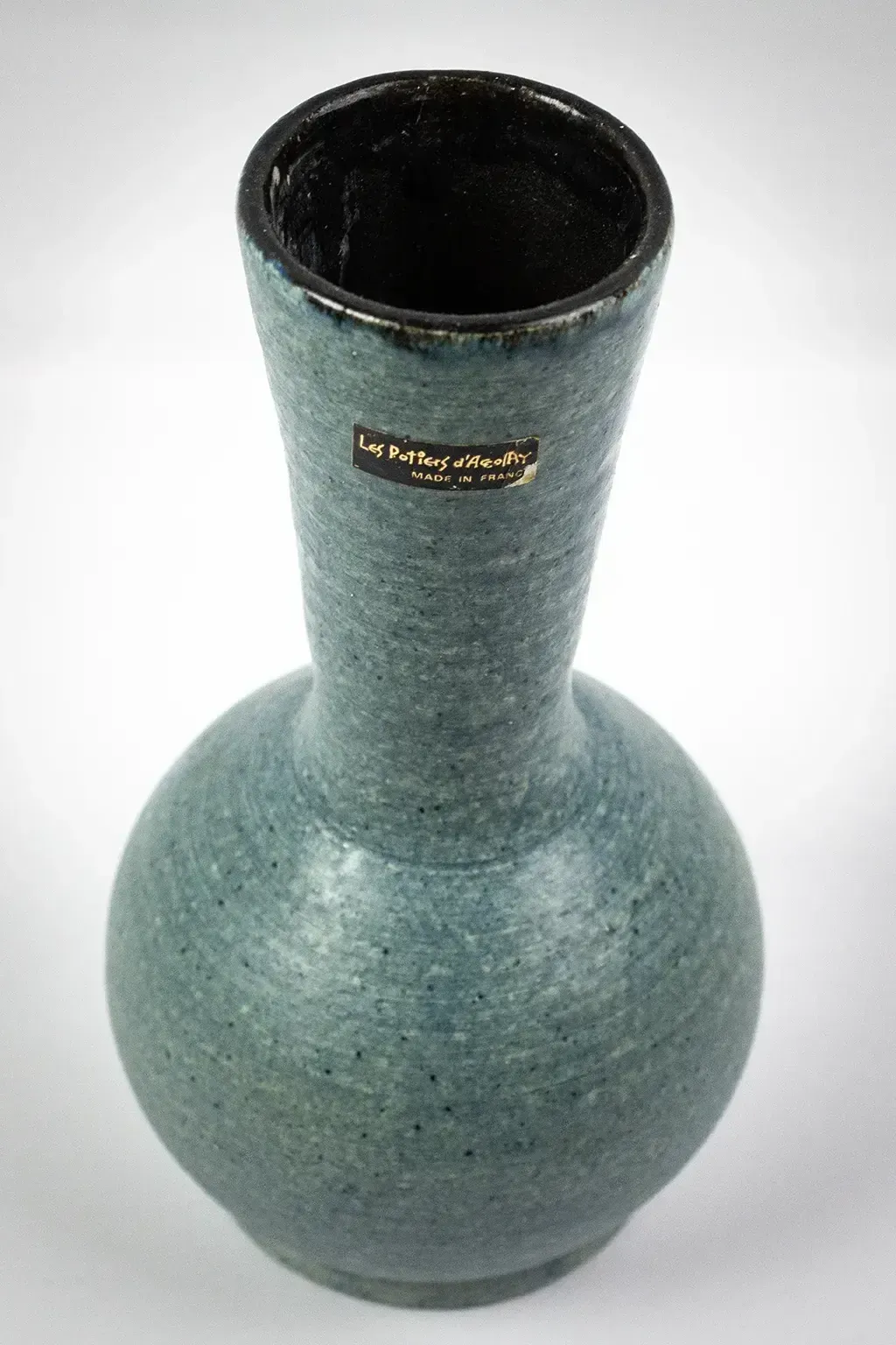 Vase en grès émaillé bleu - Les Potiers d'Accolay - Céramique française signée, années 1950 photo Décoration