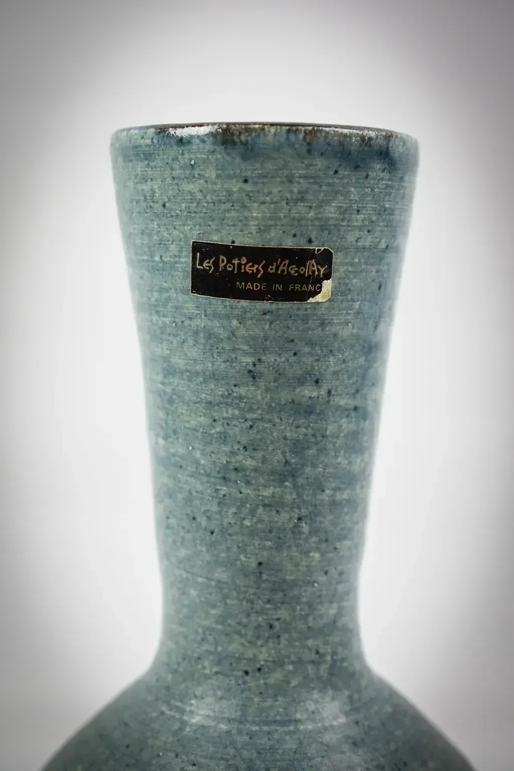 Vase en grès émaillé bleu - Les Potiers d'Accolay - Céramique française signée, années 1950 photo buy
