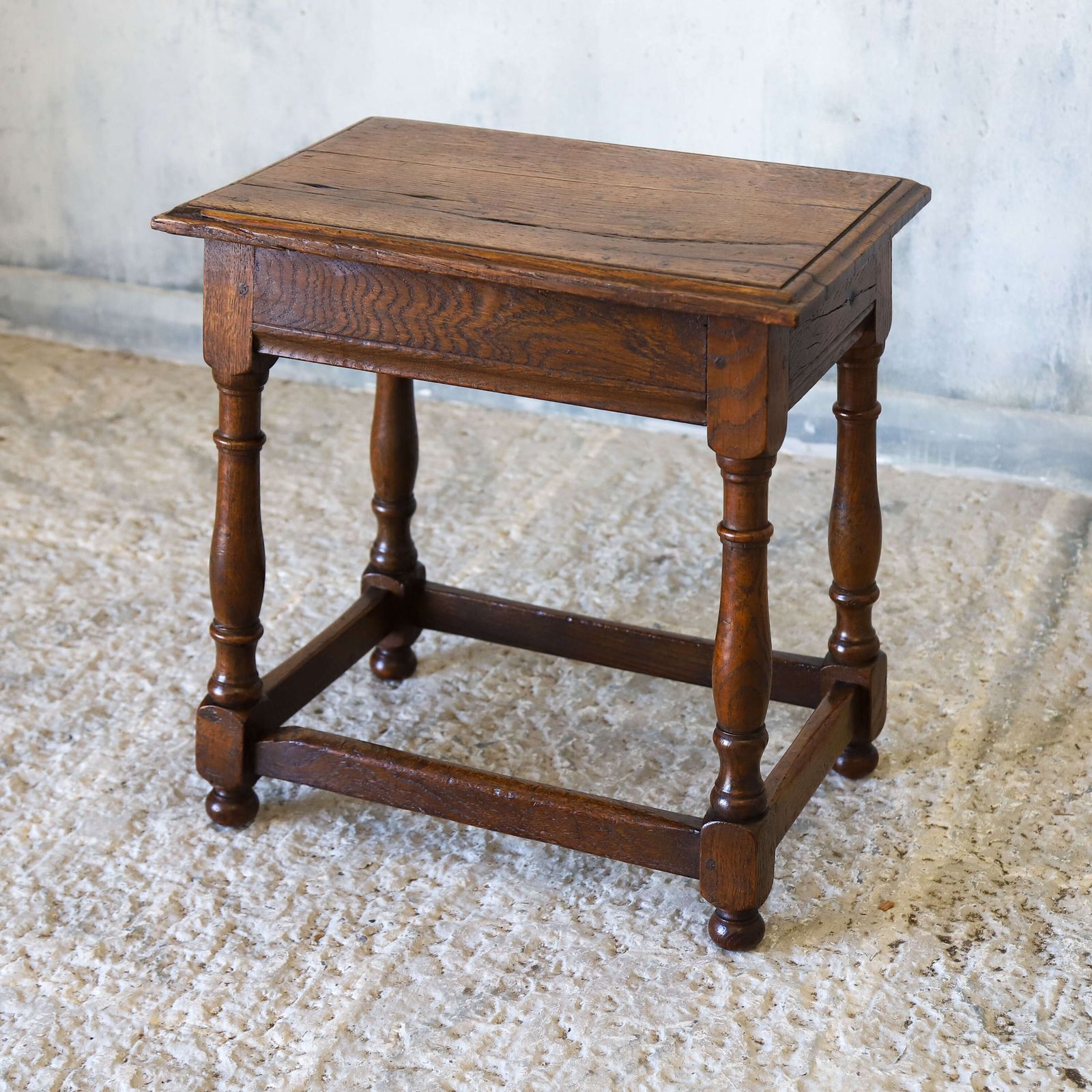 18th Century Georgian English Provincial Joint Stool In Oak With Great Rich Colour photo Furniture