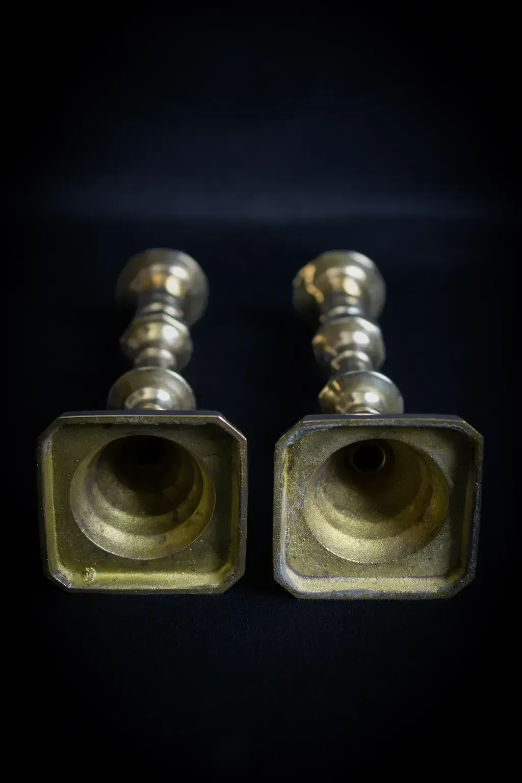 Home Decor "Diamond & Beehive"   Pair Of Victorian Copper And Brass Candlesticks photo