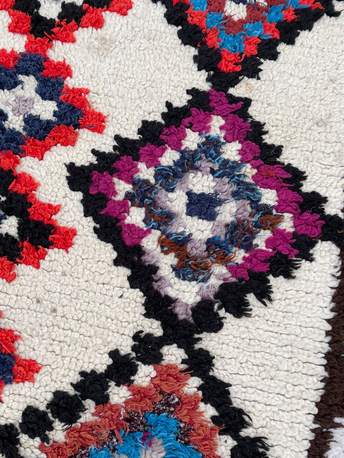 Beautiful Moroccan Vintage Beni Ourain Rug 90x180 Cm, Berber Moroccan Boucherouite Carpet, Moroccan Azilal Rug photo Textiles