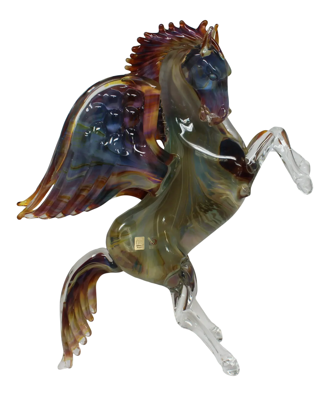 Murano Glass Pegasus Horse By Oscar Zanetti