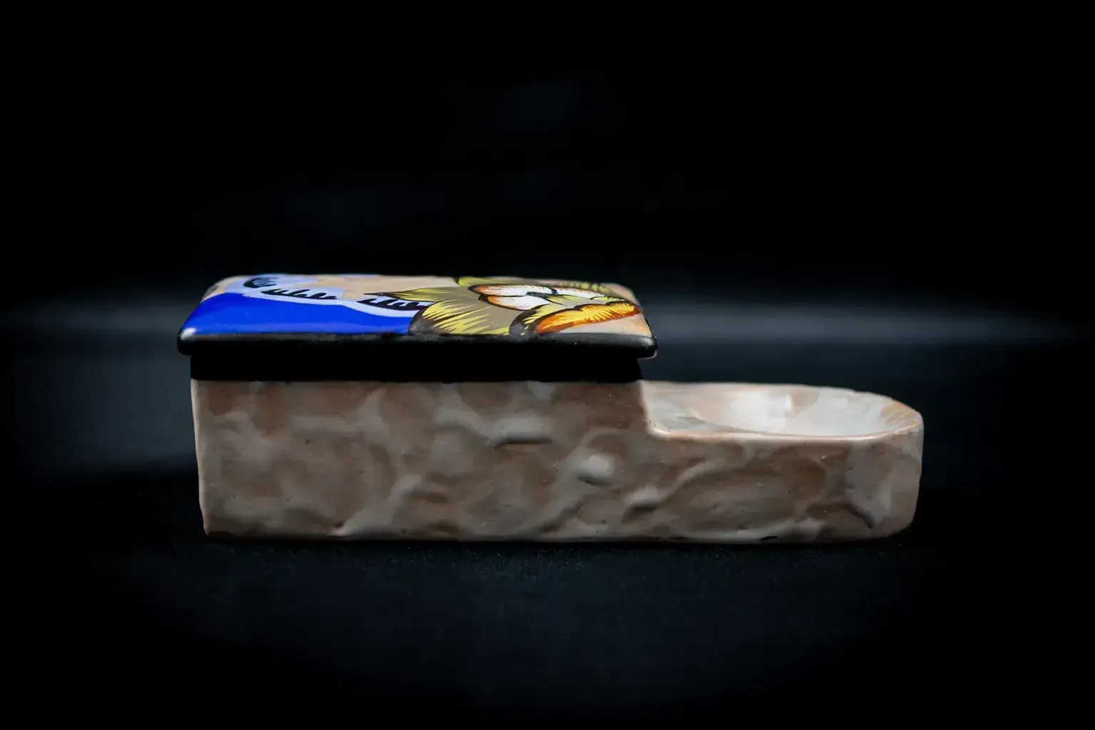 Floral Art Deco Cigarette Box And Ashtray By Louis Auguste Dage photo vinterior