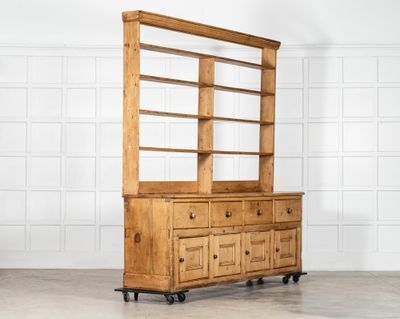 Large 19thc English Vernacular Pine Dresser photo Furniture