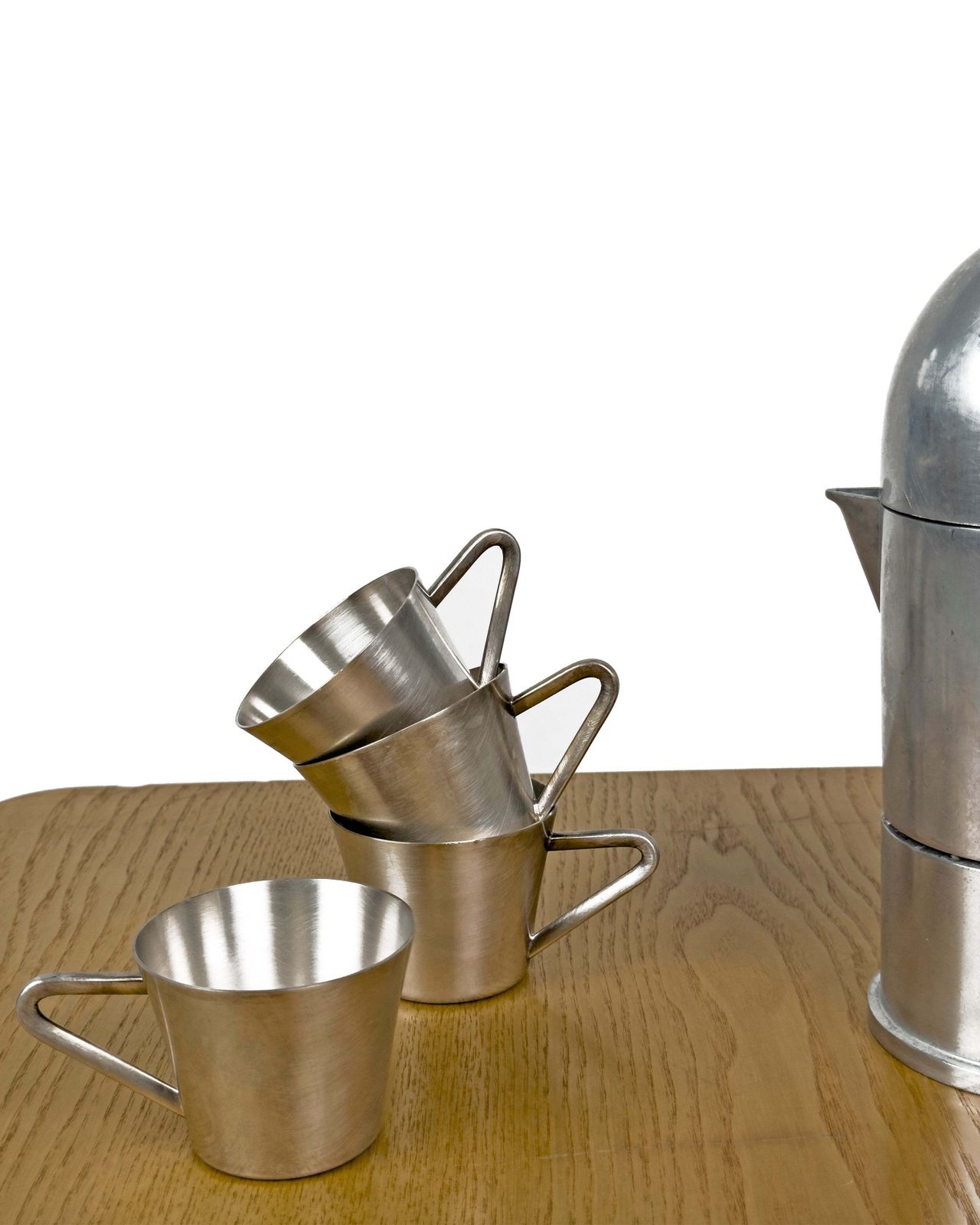 Set Of 4 Vintage Stainless Steel Espresso Cups
